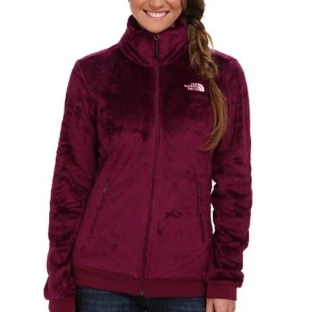 The North Face Red Teddy Jacket Plush Fleece High Collar size XS